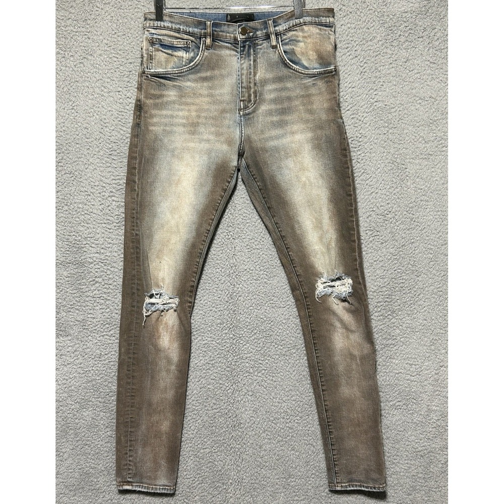 Dead Than Cool Jeans Mens 32x33 Skinny Distressed Denim Grunge Goth Punk Urban
